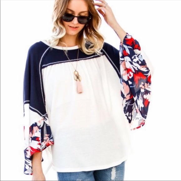 October Love Tops - 🆕❗️LAST ONE❗️OCTOBER LOVE BLUE AND WHITE TOP